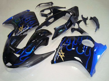 1996-2007 Black Blue Flame CBR1100XX Blackbird Motorcycle Fairings