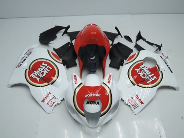 1996-2007 White Red Lucky Strike Motul GSXR 1300 Hayabusa Motorcycle Fairings