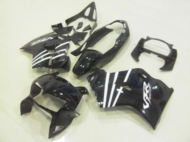 1998-2001 Black White Stripe VFR800 Motorcycle Fairings