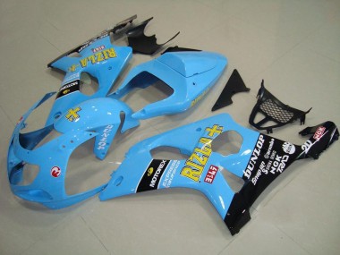 2000-2002 Light Blue Black GSXR 1000 Motorcycle Fairings