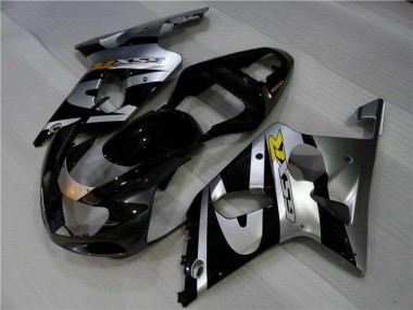 2000-2002 Silver Black GSXR 1000 Motorcycle Fairings