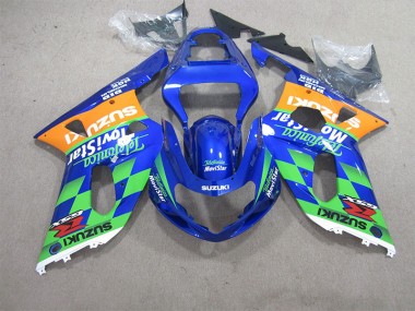 2001-2003 Blue Green Telefumia Movistar GSXR 600 Motorcycle Fairings