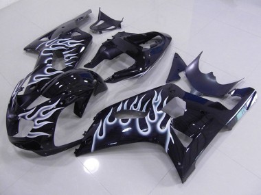 2001-2003 Blue White Flame GSXR 750 Motorcycle Fairings