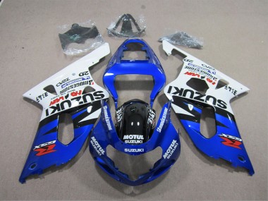 2001-2003 Blue White Motul GSXR 600 Motorcycle Fairing