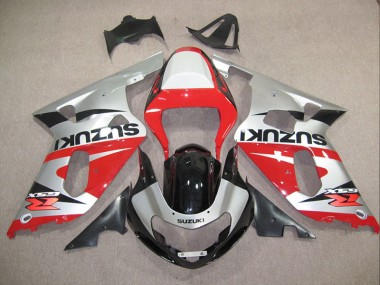 2001-2003 Red Silver GSXR 600 Motorcycle Fairings