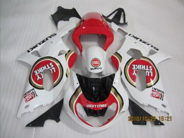 2001-2003 Red White Lucky Strike GSXR 600 Motorcycle Fairings