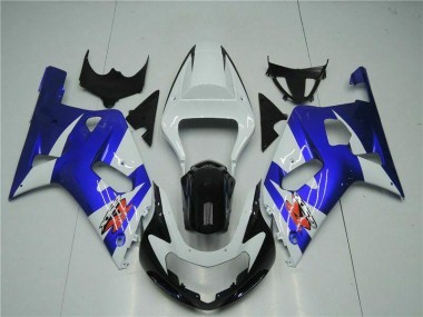 2001-2003 White Blue GSXR 600/750 Motorcycle Fairings