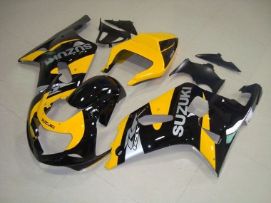 2001-2003 Yellow Black GSXR 750 Motorcycle Fairings