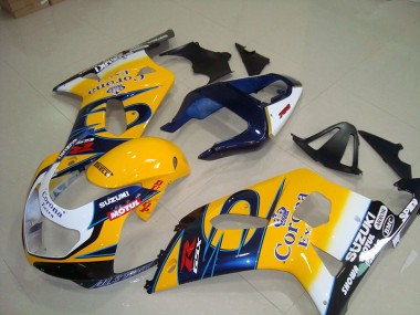 2001-2003 Yellow Blue Corona Extra Motul GSXR 750 Motorcycle Fairings