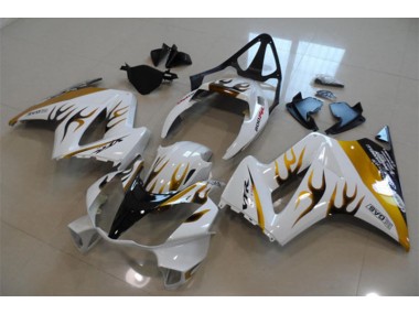 2002-2013 White Gold Flame VFR800 Motorcycle Fairings