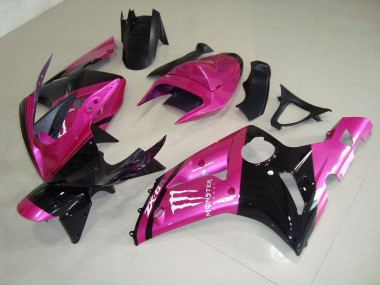 2003-2004 Pink Black Monster ZX6R Motorcycle Fairings