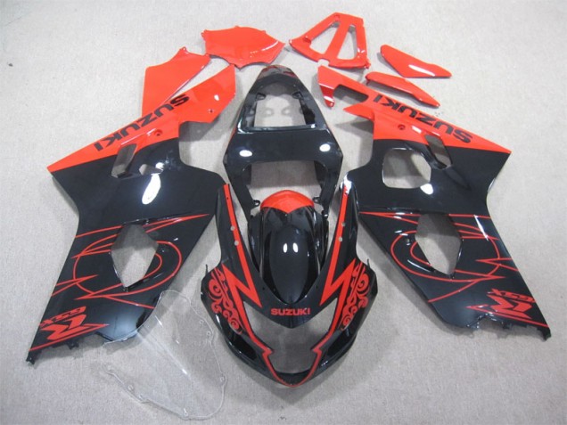 2004-2005 Black Red GSXR 600 Motorcycle Fairings