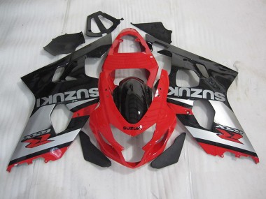 2004-2005 Red Black Silver GSXR 600 Motorcycle Fairings