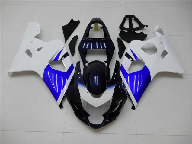 2004-2005 White Blue GSXR 600/750 Motorcycle Fairings