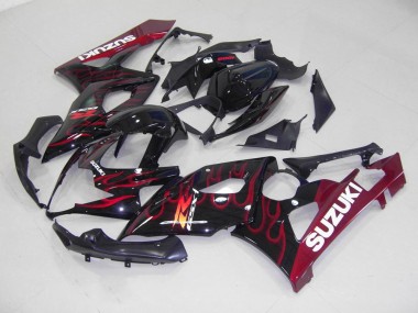 2005-2006 Red Flame GSXR 1000 Motorcycle Fairings