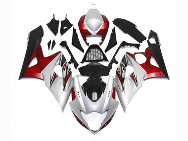 2005-2006 Silver Red Black GSXR 1000 Motorcycle Fairings