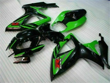 2006-2007 Black Green GSXR 600/750 Motorcycle Fairings