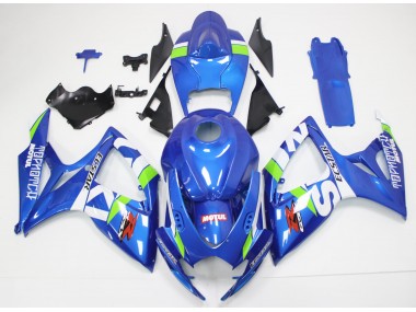 2006-2007 Blue White GSXR 600/750 Full Motorcycle Fairing Kits