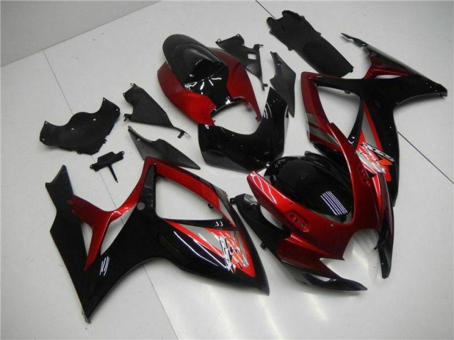 2006-2007 Red Black GSXR 600/750 Motorcycle Fairings