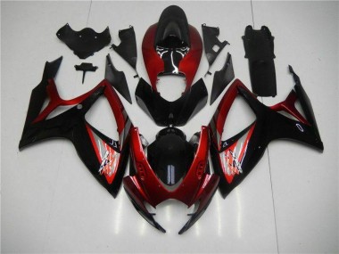 2006-2007 Red Black GSXR 600/750 Motorcycle Fairings