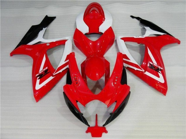 2006-2007 Red White GSXR 600/750 Motorcycle Fairings