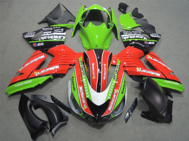 2006-2011 Red Green Motocard ZX14R ZZR1400 Motorcycle Fairings