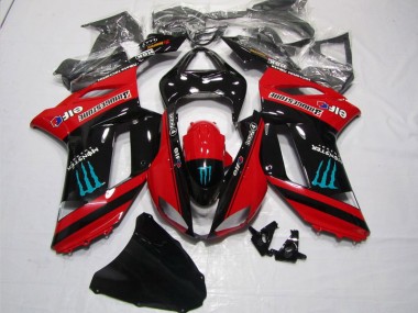 2007-2008 Red Black Monster ZX6R Motorcycle Fairings