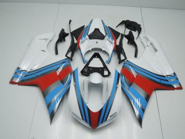 2007-2014 Blue White Red Ducati 848 1098 1198 Motorcycle Fairings