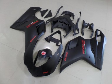 2007-2014 Matte Black Red Sticker Ducati 848 1098 1198 Motorcycle Fairings