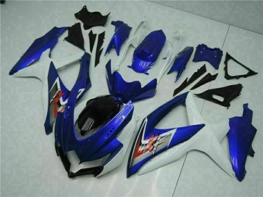 2008-2010 Blue White GSXR 600/750 Full Motorcycle Fairing Kits