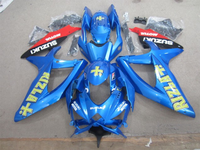 2008-2010 Blue Yellow Rizla White Motul GSXR 600 Motorcycle Fairings