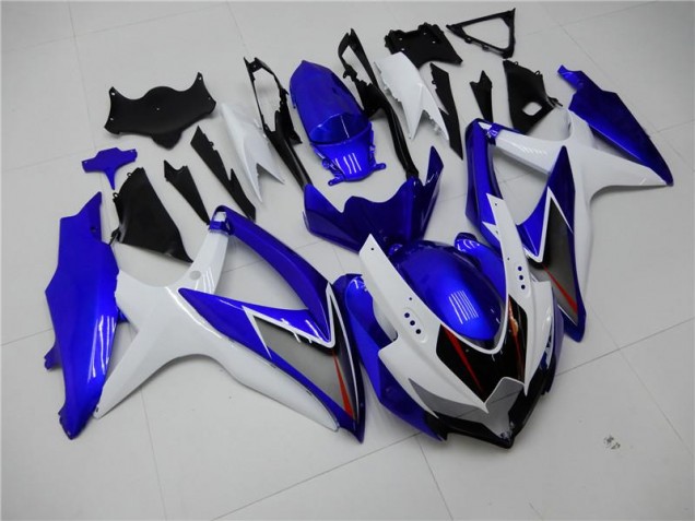 2008-2010 White Blue GSXR 600/750 Motorcycle Fairings