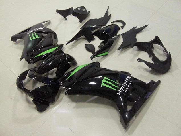 2008-2012 Black Green Monster Energy ZX250R Motorcycle Fairings