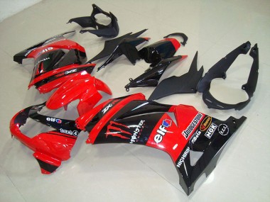 2008-2012 Black Red Monster ZX250R Motorcycle Fairings