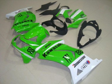 2008-2012 Green and White ZX250R Motorcycle Fairings