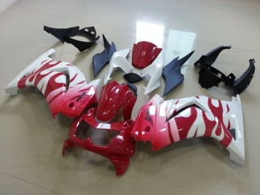 2008-2012 Pink Red Flame ZX250R Motorcycle Fairings