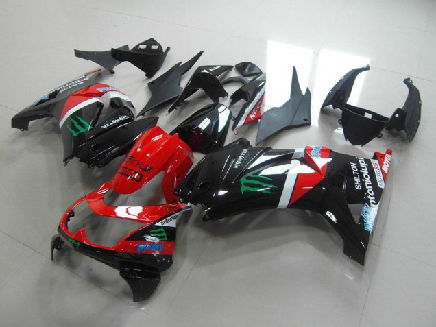 2008-2012 Red and Black Monster ZX250R Motorcycle Fairings