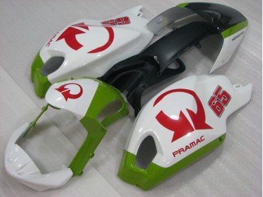 2008-2012 White Red PRAMAC 65 Ducati Monster 696 Motorcycle Fairings