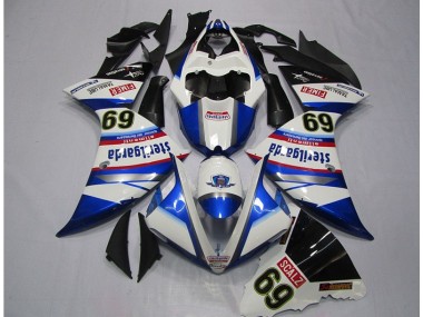 2009-2011 White Blue Sterilgarda SCALZ 69 YZF R1 Motorcycle Fairings