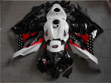 2009-2012 Black White Red CBR600RR Motorcycle Fairings