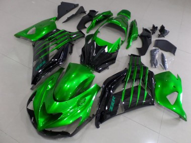 2012-2021 Candy Green and Black ZX14R ZZR1400 Motorcycle Fairings