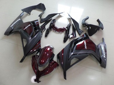 2013-2016 Dark Red and Grey ZX300R Motorcycle Fairings