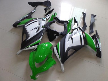 2013-2016 Green Black and White ZX300R Motorcycle Fairings