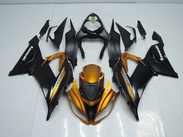 2013-2018 Black Gold ZX6R Motorcycle Fairing