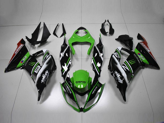 2013-2018 Green Black White ZX6R Motorcycle Fairings