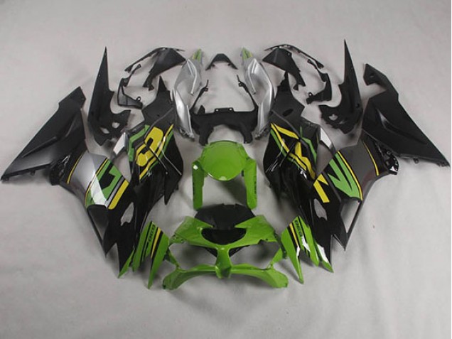 2019-2023 Black Green ZX6R Motorcycle Fairings